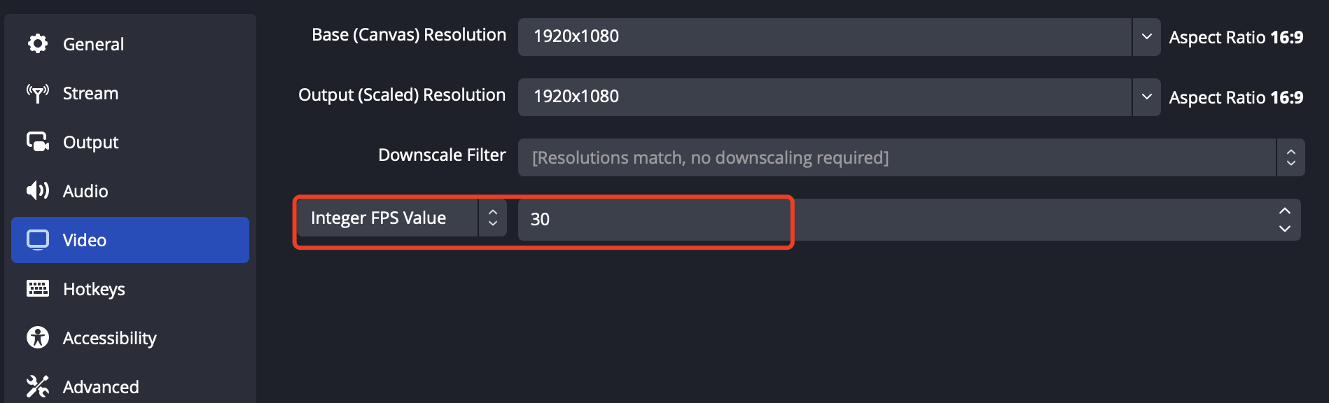 FPS settings