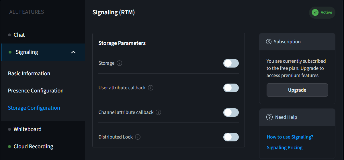 signaling-storage-configuration